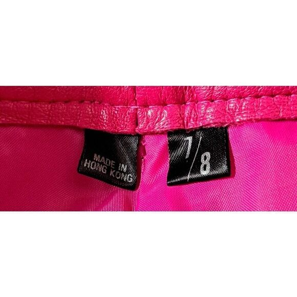 Michael Hoban North Beach Jacket Shorts‎ Set Size 7/8 Pink Leather 90's Pockets - Picture 13 of 15